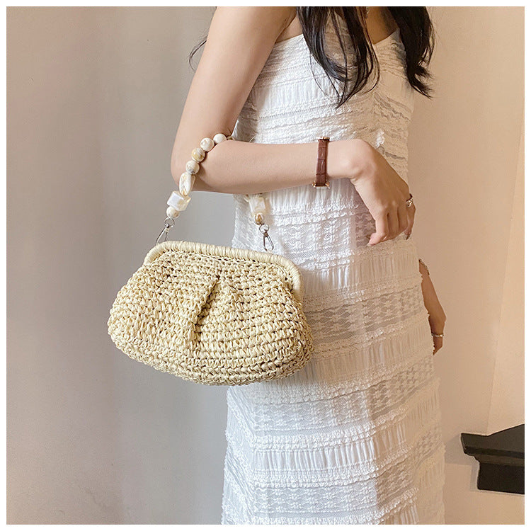 Woven Grass Female Versatile Handbag